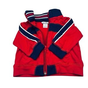HARTSTRINGS  Red & Navy Zip-Up Jacket (Size 0–3 Months)